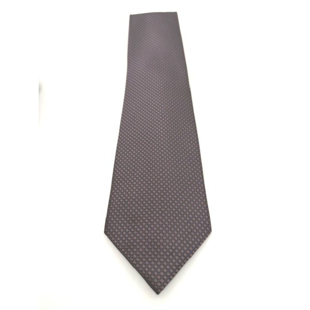 Giorgio Armani Mens Silk Tie Purple Blue Microcheck Pattern Wide Cravatte Italy
